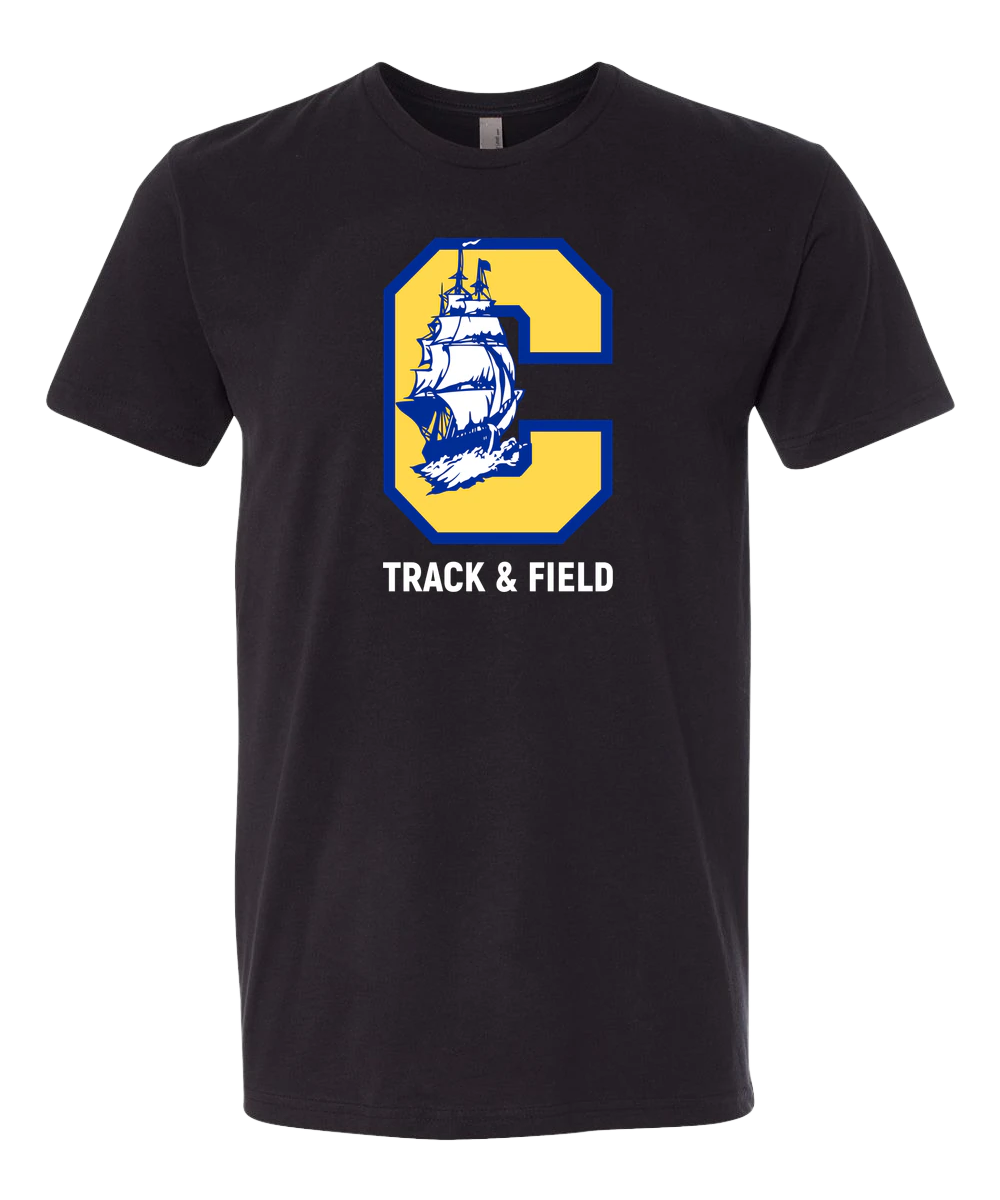 Clearview High School track_field - Black T-Shirt - Full Front