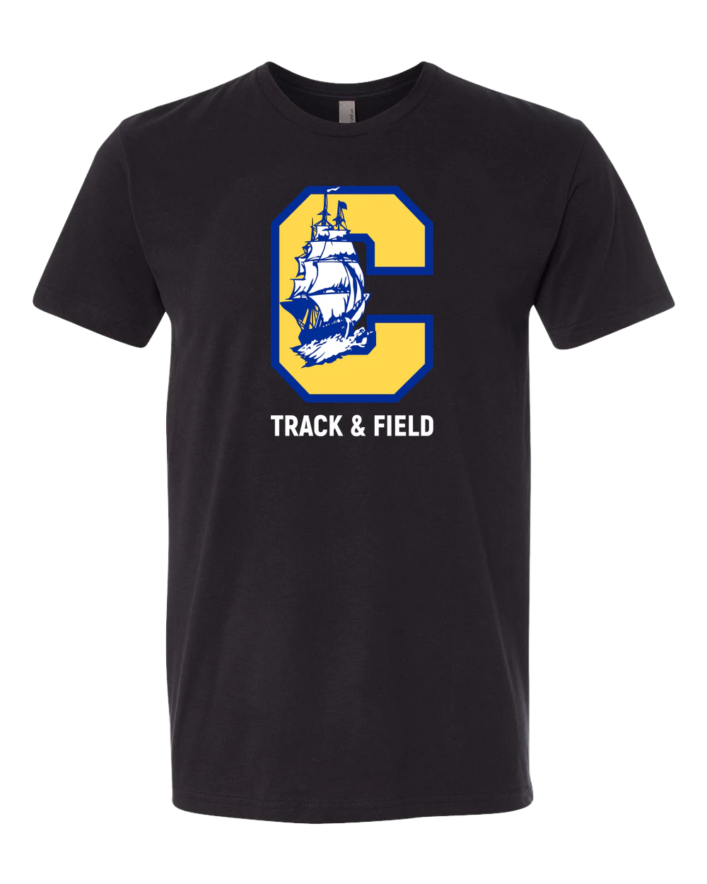 Clearview High School track_field - Black T-Shirt - Full Front