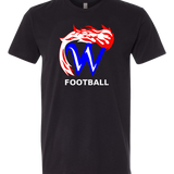 Waupaca High School Football - Black T-Shirt - Full Front