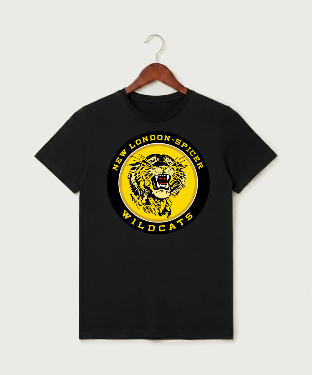 New London Spicer High School Football (Boys) - Black T-Shirt - Full Front
