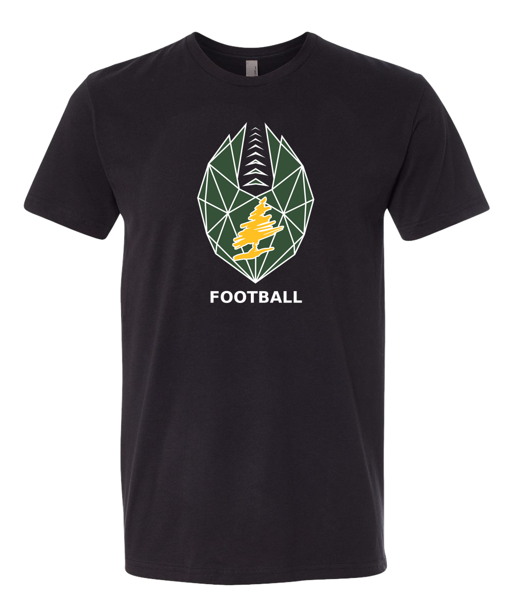 DC Everest Middle School Football — example store - Black T-Shirt - Full Front
