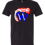Waupaca High School football_boys - Black T-Shirt - Full Front