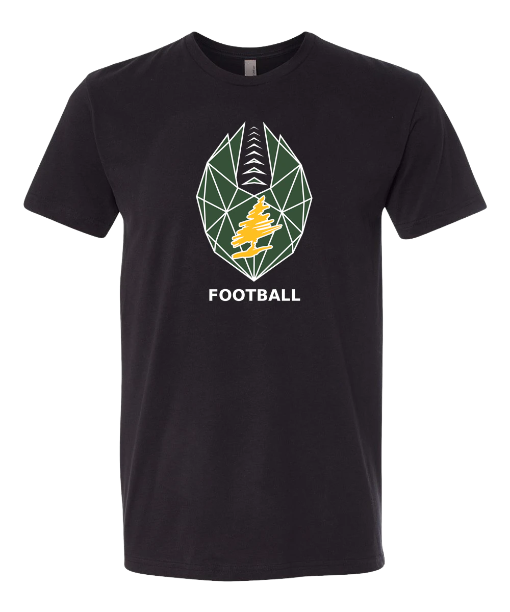 DC Everest Middle School Football — example store - Black T-Shirt - Full Front