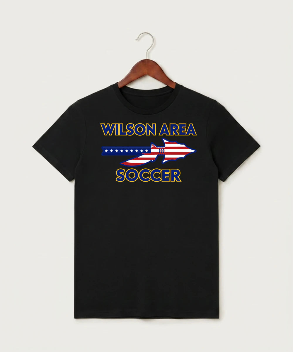 Wilson Area School Soccer Soccer - Black T-Shirt - Full Front