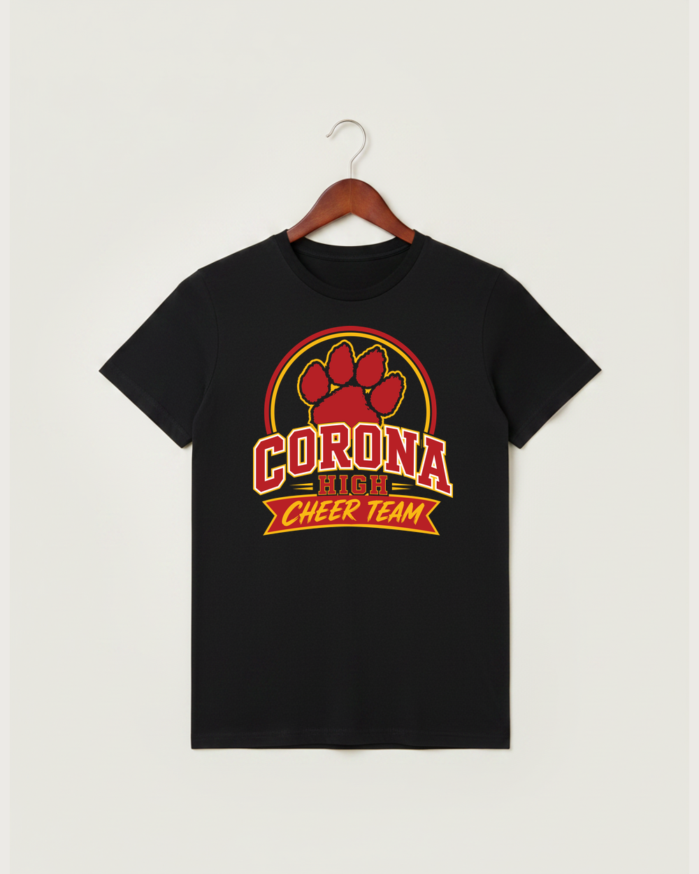 Corona Senior High School Cheer - Black T-Shirt - Full Front