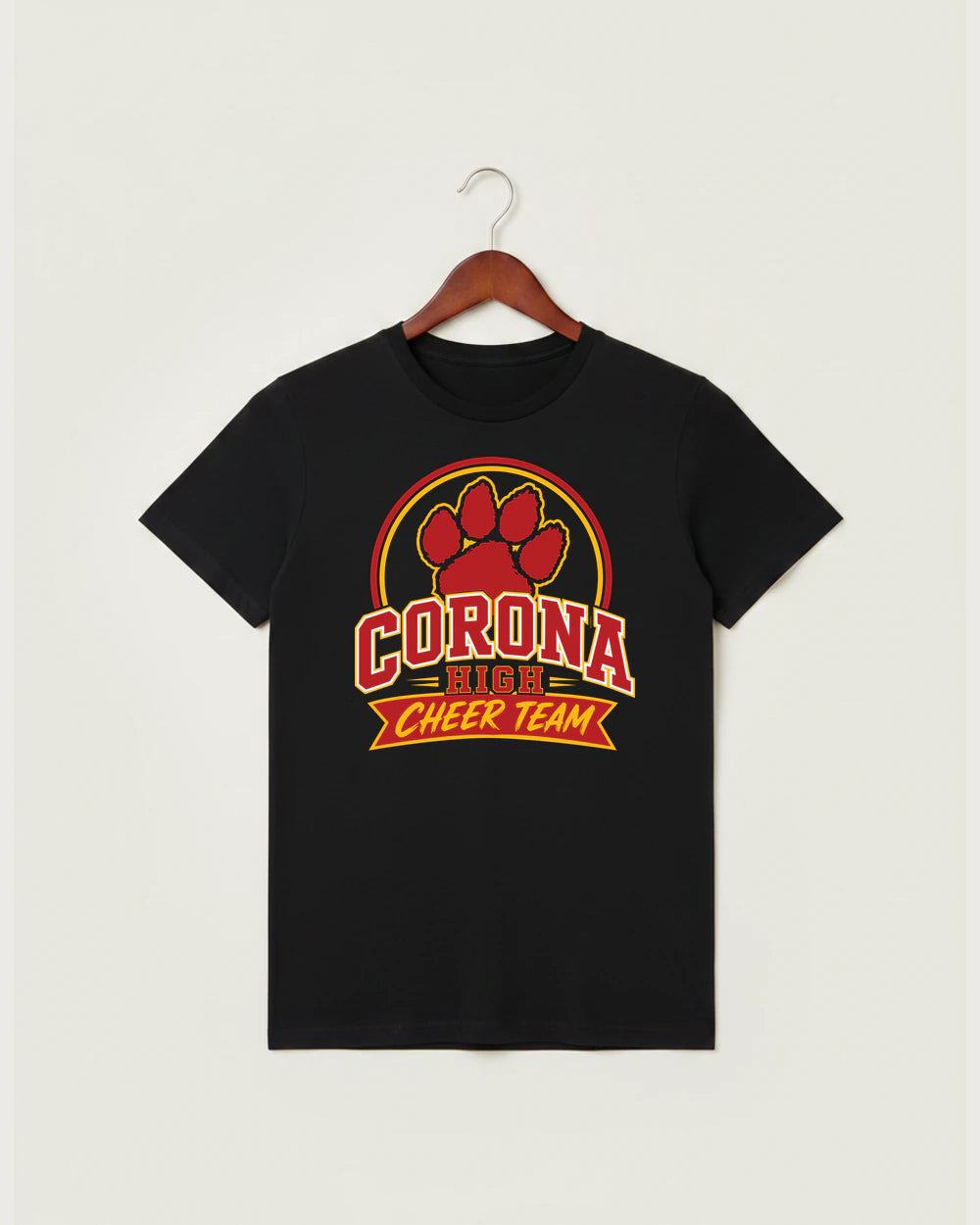 Corona Senior High School Cheer - Black T-Shirt - Full Front