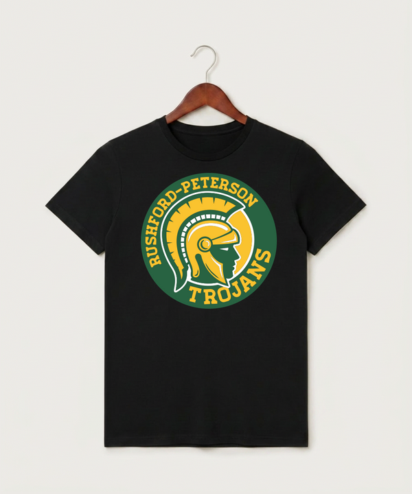 Rushford Peterson High School Football (Boys) - Black T-Shirt - Full Front