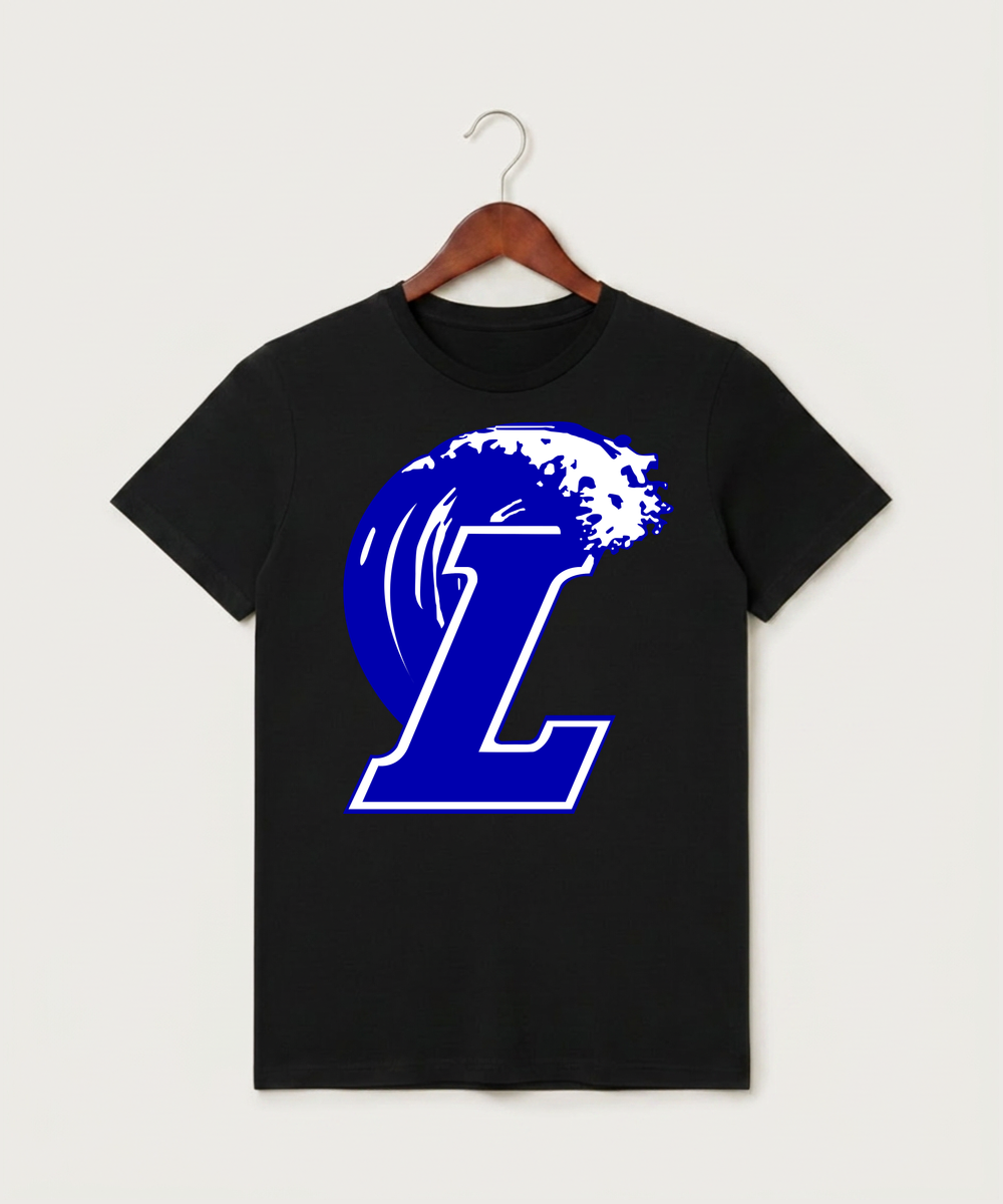 Lakeview High School Football (Boys) - Black T-Shirt - Full Front