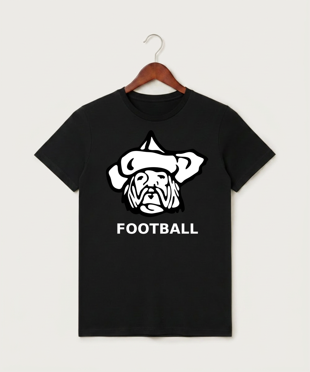 Polo HS Football general - Black T-Shirt - Full Front