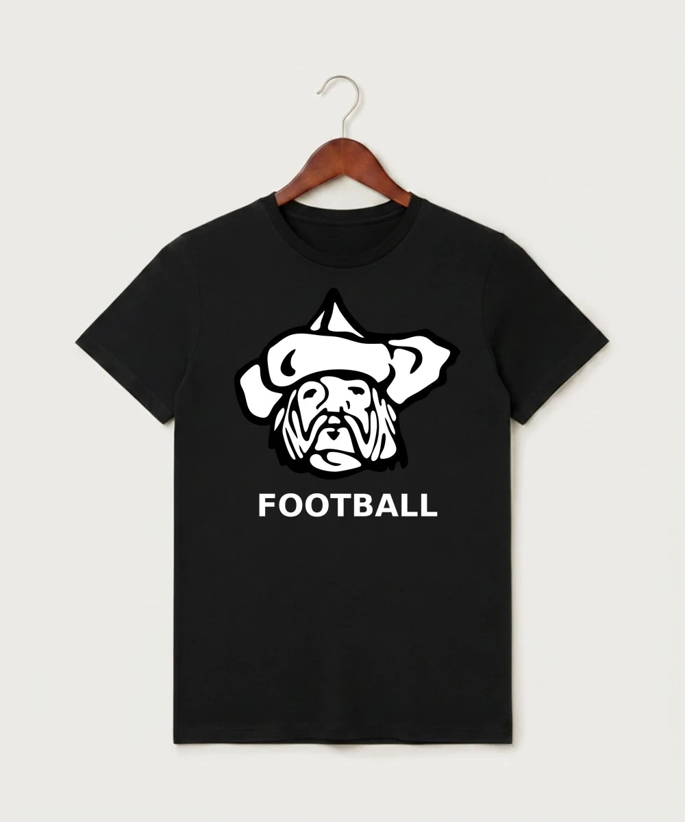 Polo HS Football general - Black T-Shirt - Full Front