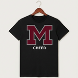 Moline Cheer general - Black T-Shirt - Full Front