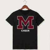 Moline Cheer general - Black T-Shirt - Full Front