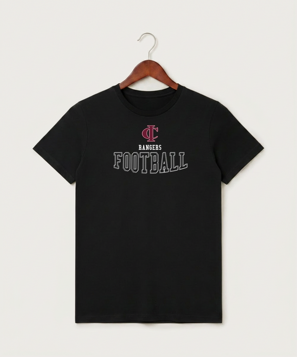 Crosby Ironton High School Football (Boys) - Black T-Shirt - Full Front
