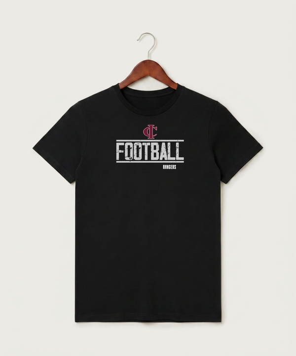 Crosby Ironton High School Football (Boys) - Black T-Shirt - Full Front
