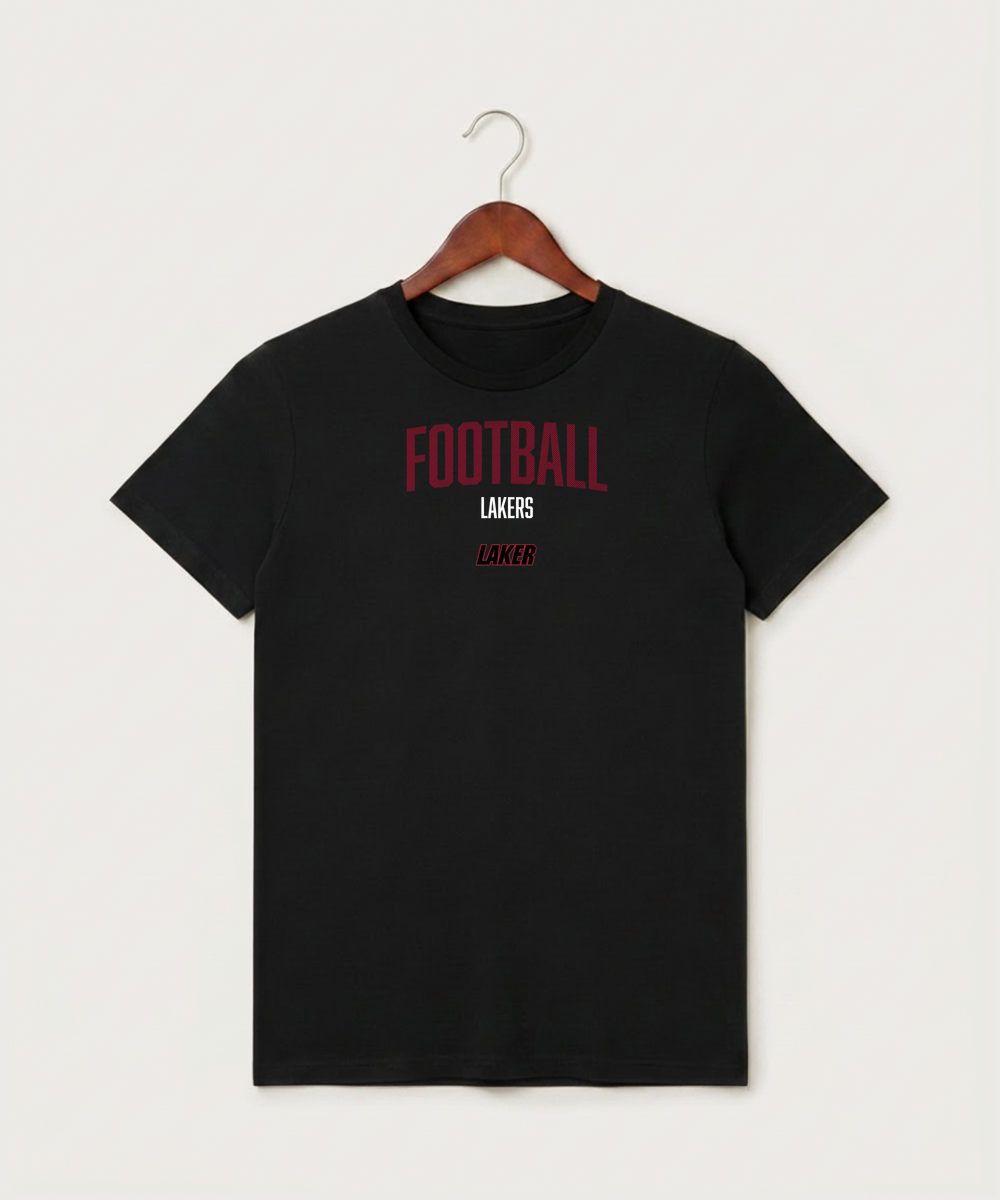 Detroit Lakes Community High School Football (Boys) - Black T-Shirt - Full Front