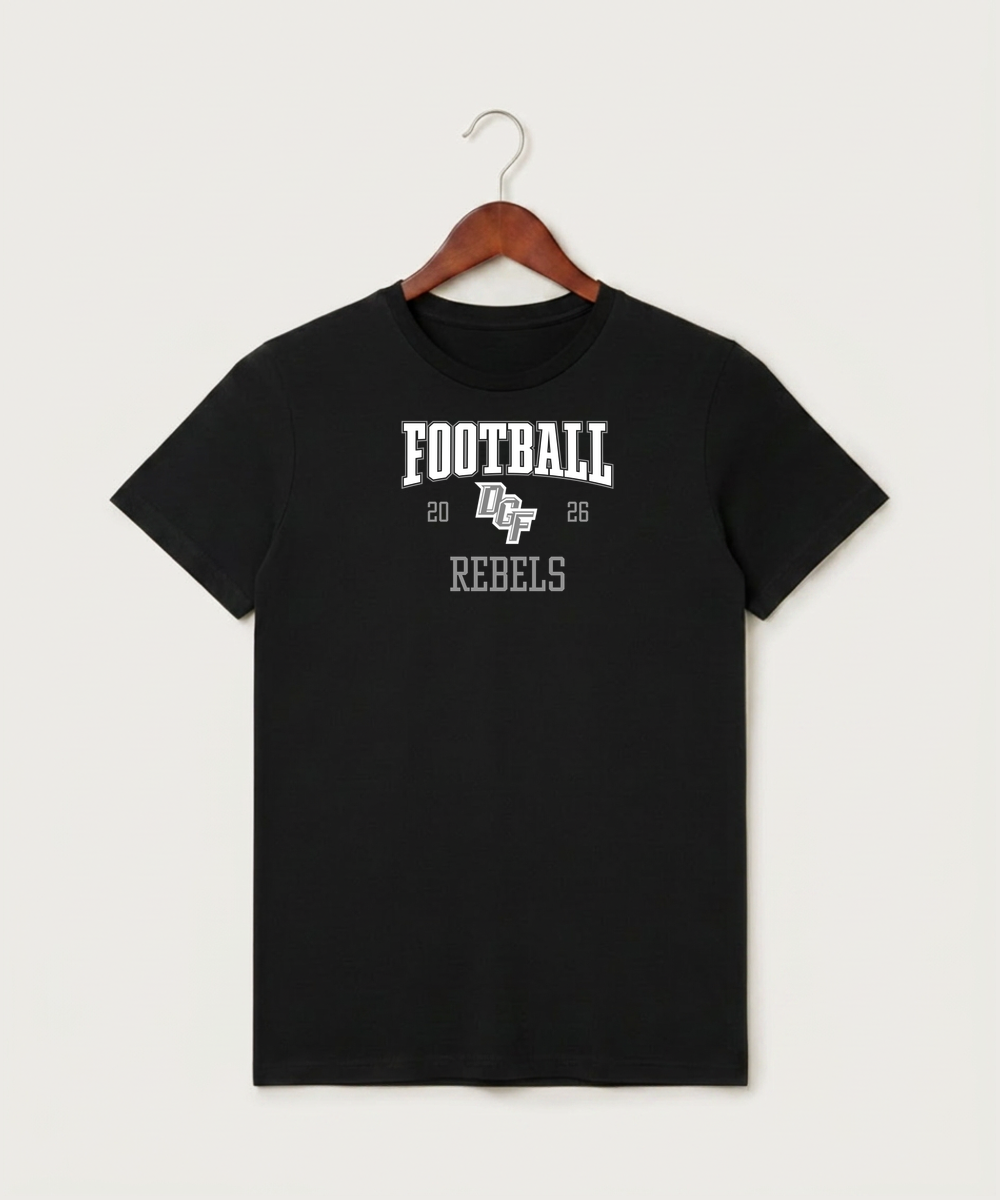 DGF High School Football (Boys) - Black T-Shirt - Full Front