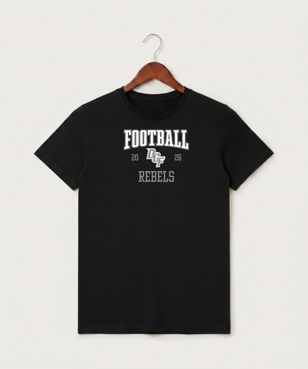DGF High School Football (Boys) - Black T-Shirt - Full Front