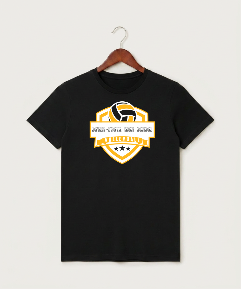 Dover-Eyota High School Volleyball (Girls) - Black T-Shirt - Full Front