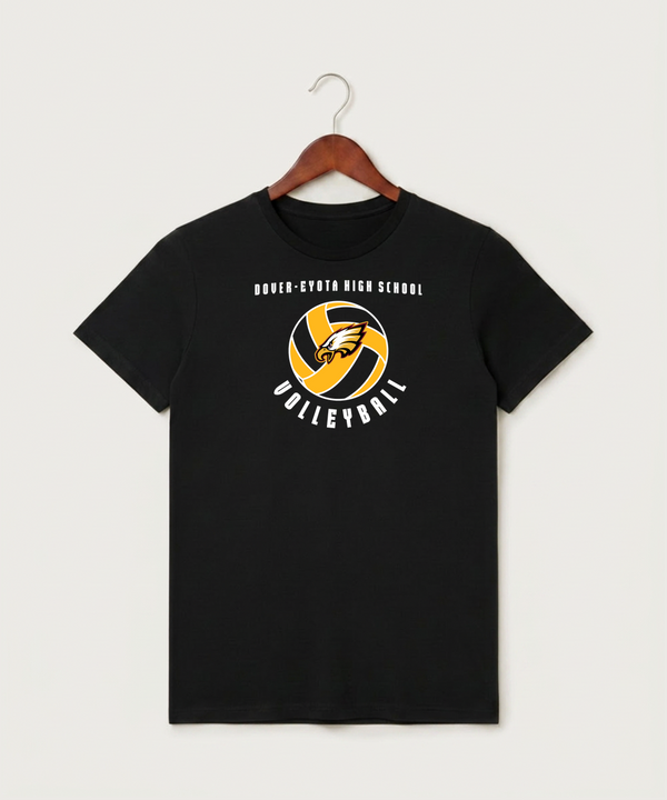 Dover-Eyota High School Volleyball (Girls) - Black T-Shirt - Full Front
