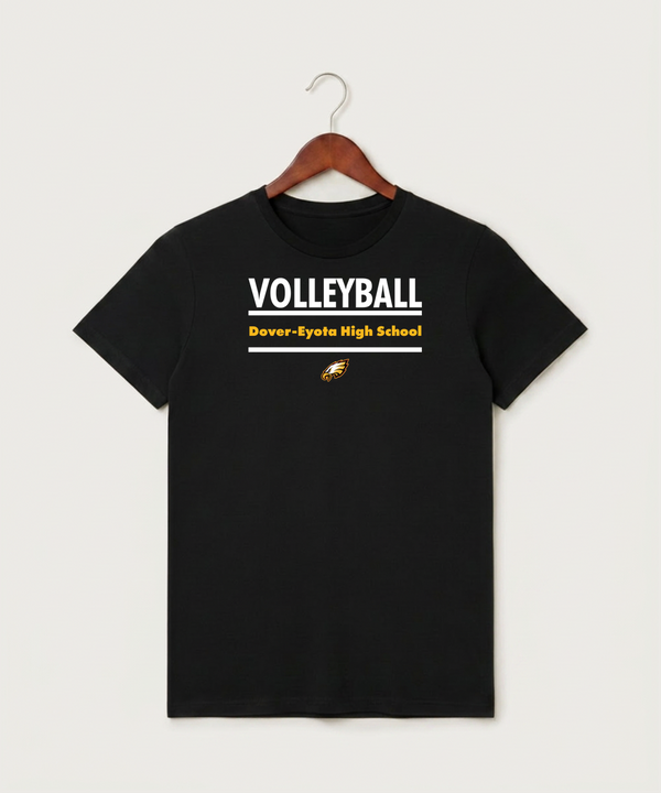 Dover-Eyota High School Volleyball (Girls) - Black T-Shirt - Full Front