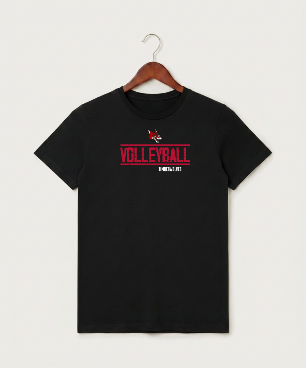Ely Memorial High School Volleyball (Girls) - Black T-Shirt - Full Front
