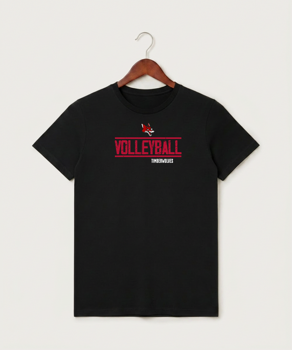 Ely Memorial High School Volleyball (Girls) - Black T-Shirt - Full Front