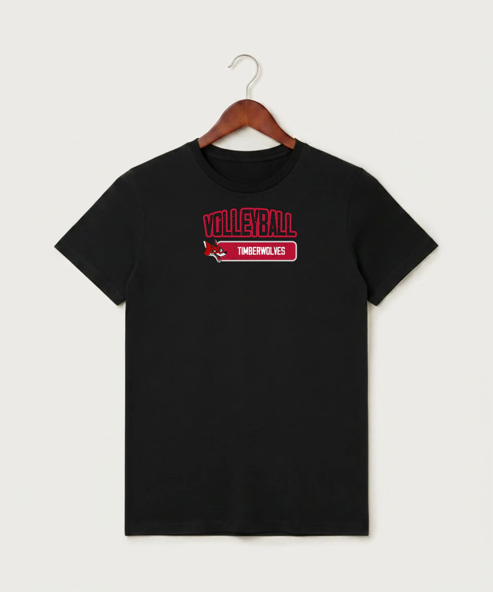 Ely Memorial High School Volleyball (Girls) - Black T-Shirt - Full Front