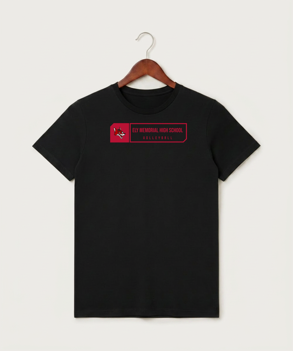 Ely Memorial High School Volleyball (Girls) - Black T-Shirt - Full Front