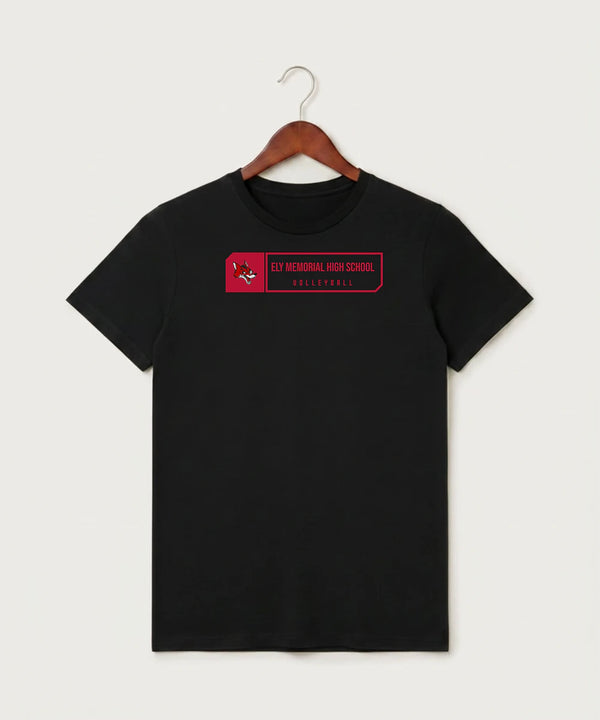 Ely Memorial High School Volleyball (Girls) - Black T-Shirt - Full Front