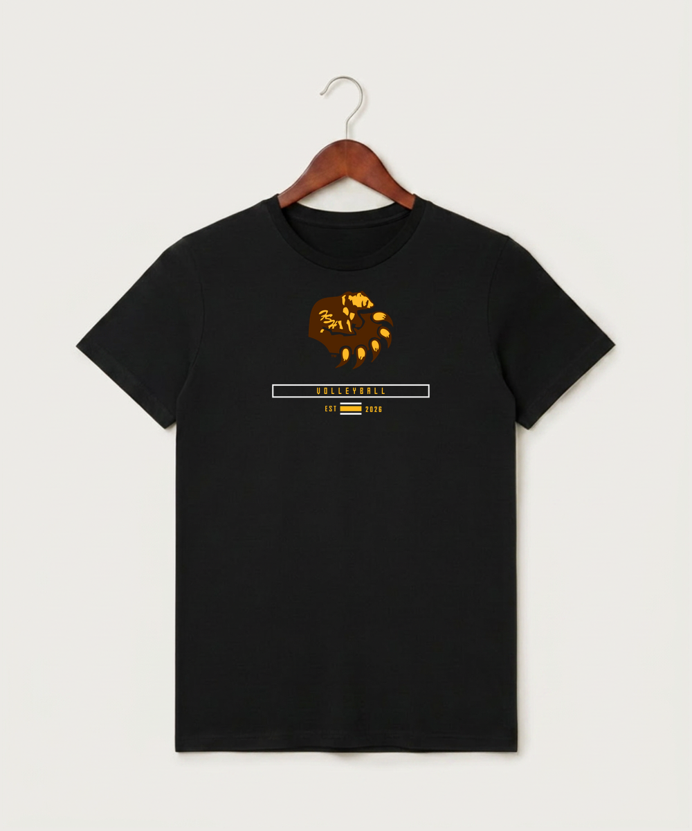 Fargo South High School Volleyball (Girls) - Black T-Shirt - Full Front