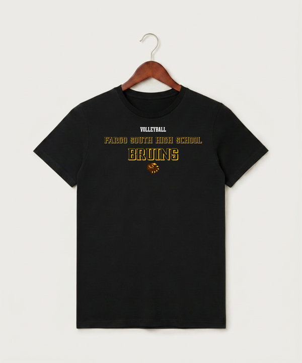 Fargo South High School Volleyball (Girls) - Black T-Shirt - Full Front