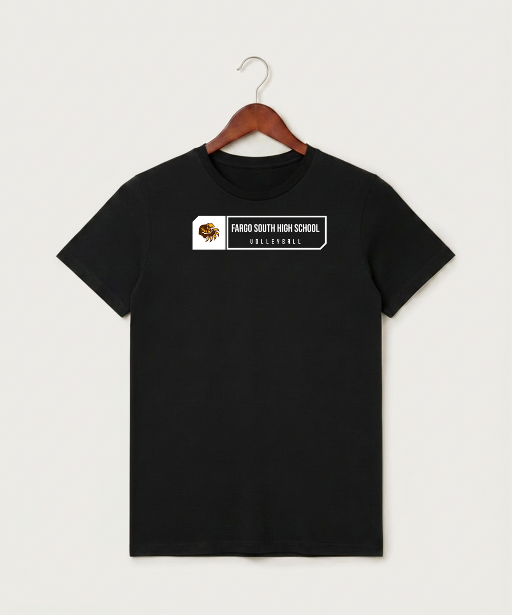 Fargo South High School Volleyball (Girls) - Black T-Shirt - Full Front