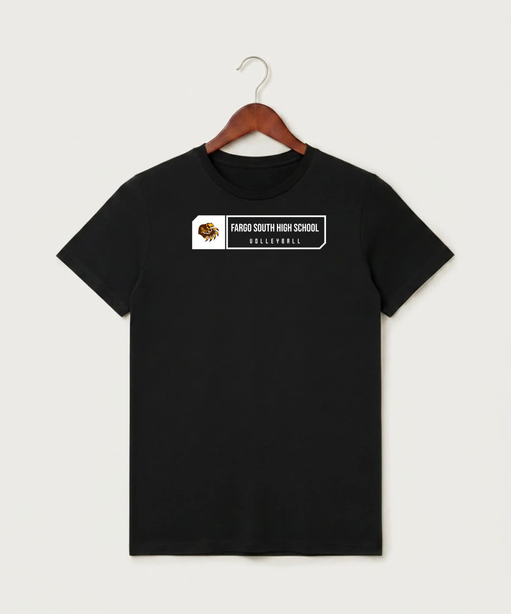 Fargo South High School Volleyball (Girls) - Black T-Shirt - Full Front