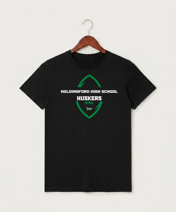 Holdingford High School Football (Boys) - Black T-Shirt - Full Front