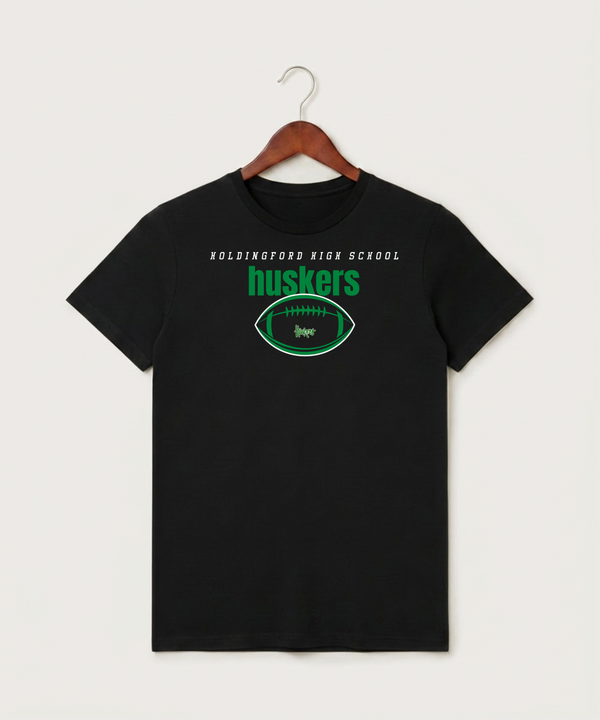 Holdingford High School Football (Boys) - Black T-Shirt - Full Front