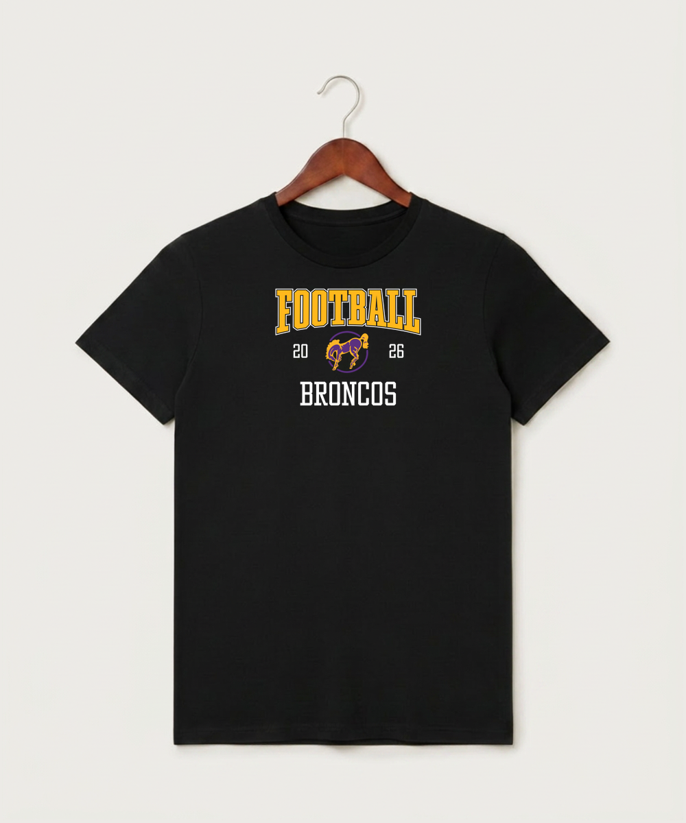 International Falls High School Football (Boys) - Black T-Shirt - Full Front