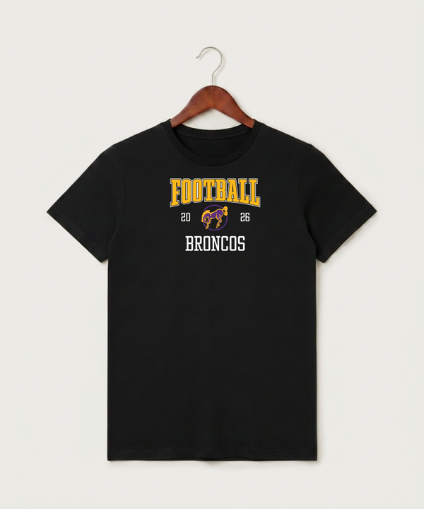 International Falls High School Football (Boys) - Black T-Shirt - Full Front
