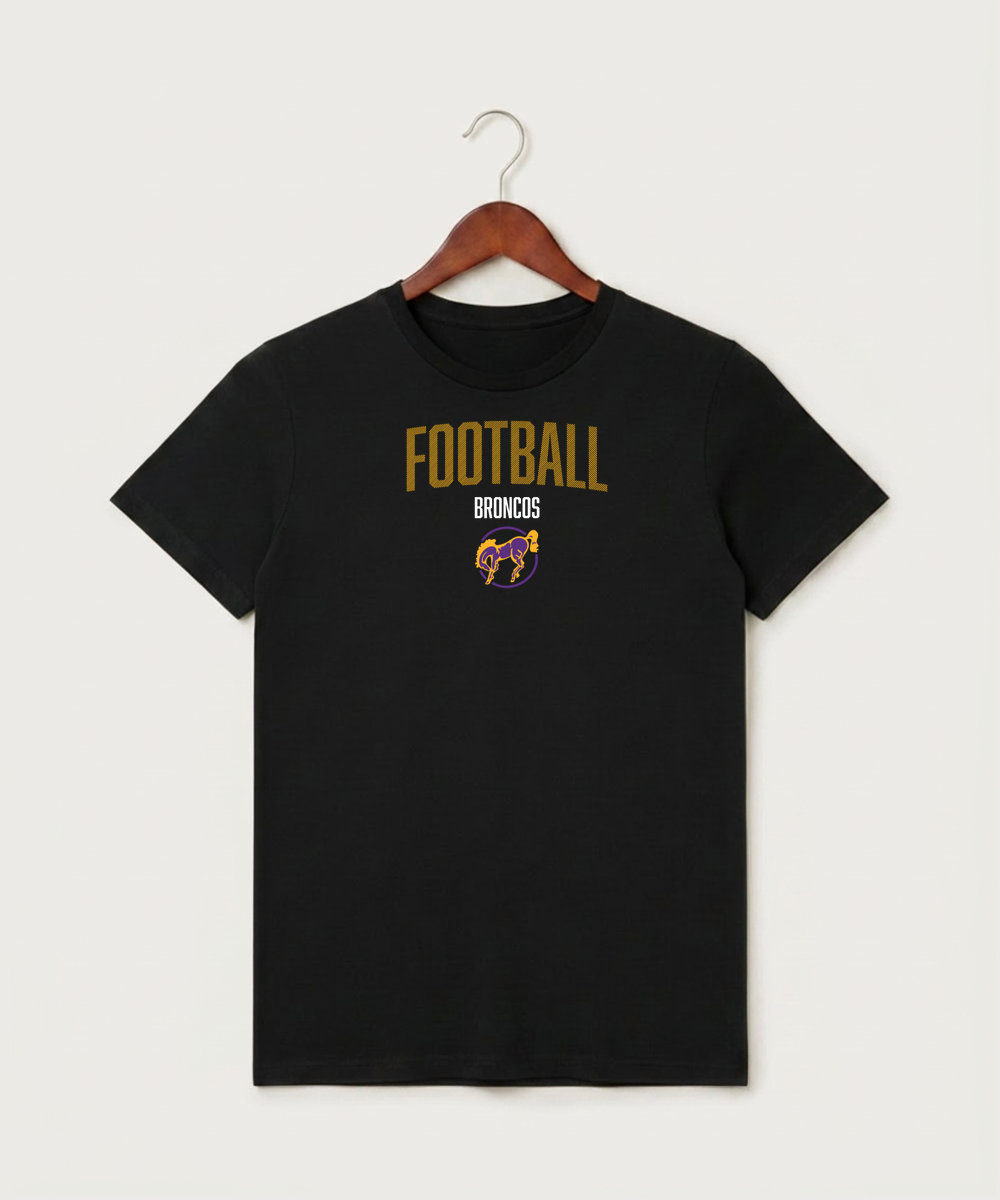 International Falls High School Football (Boys) - Black T-Shirt - Full Front