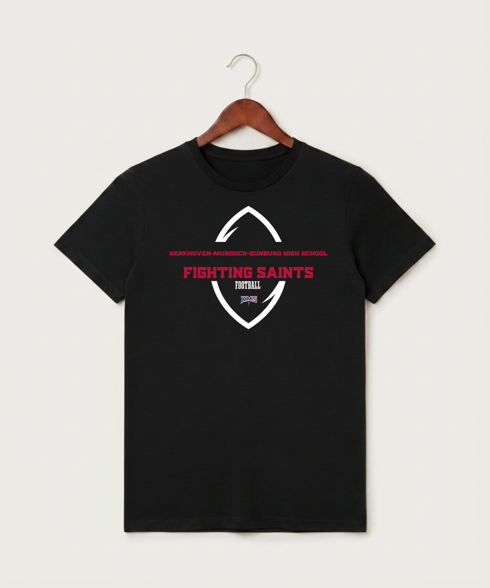 Kerkhoven-Murdock-Sunburg High School Football (Boys) - Black T-Shirt - Full Front
