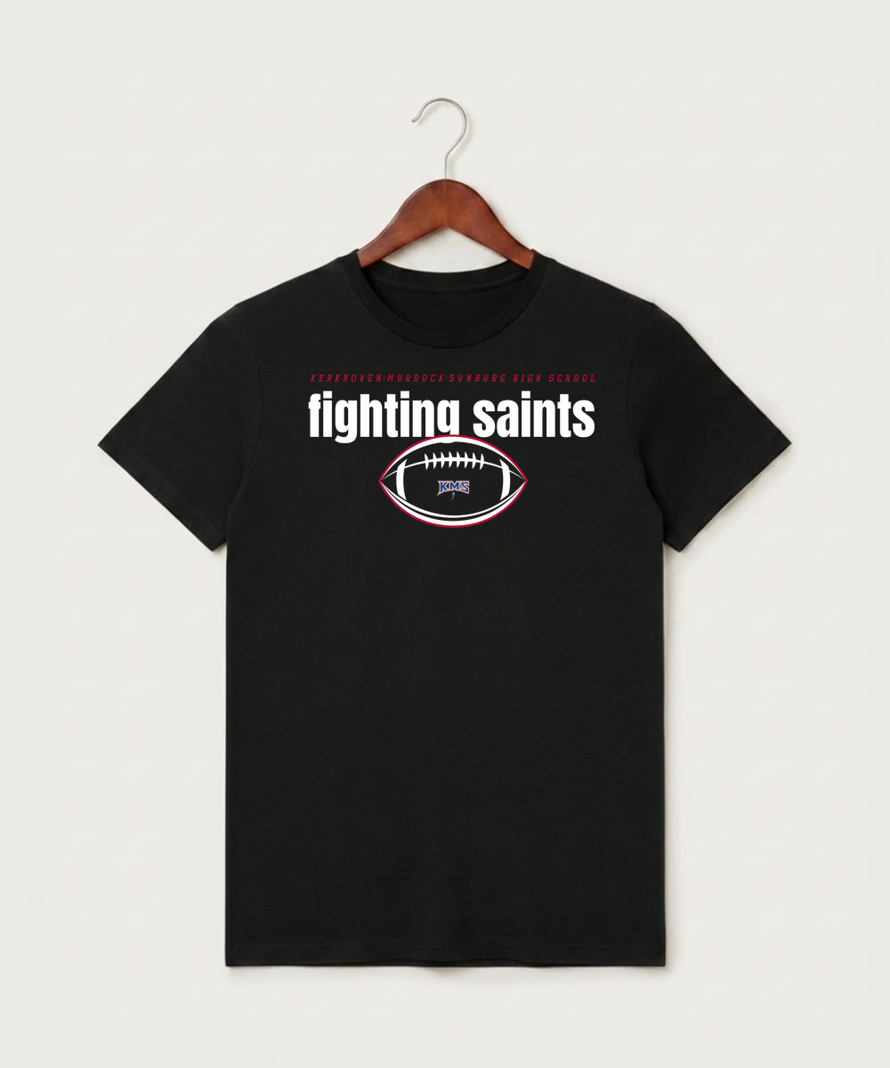 Kerkhoven-Murdock-Sunburg High School Football (Boys) - Black T-Shirt - Full Front