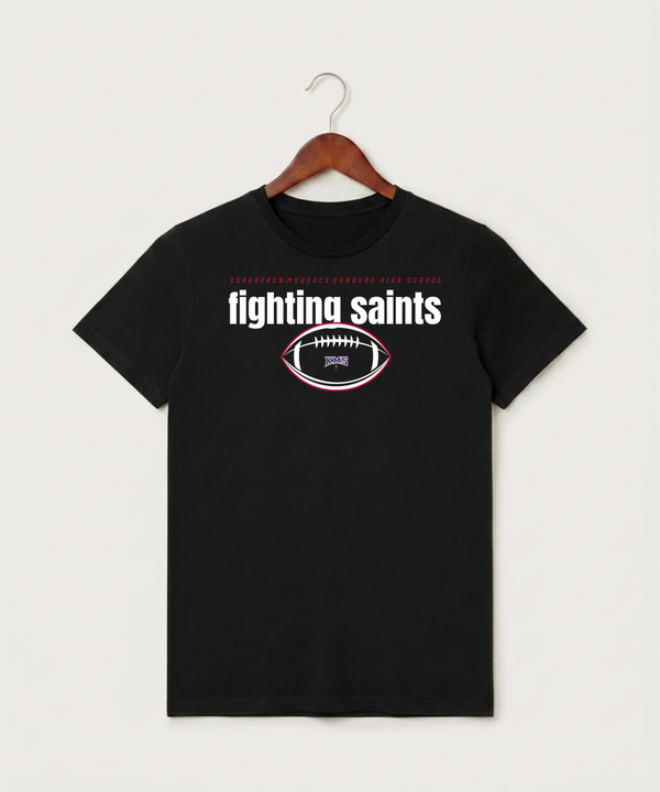 Kerkhoven-Murdock-Sunburg High School Football (Boys) - Black T-Shirt - Full Front