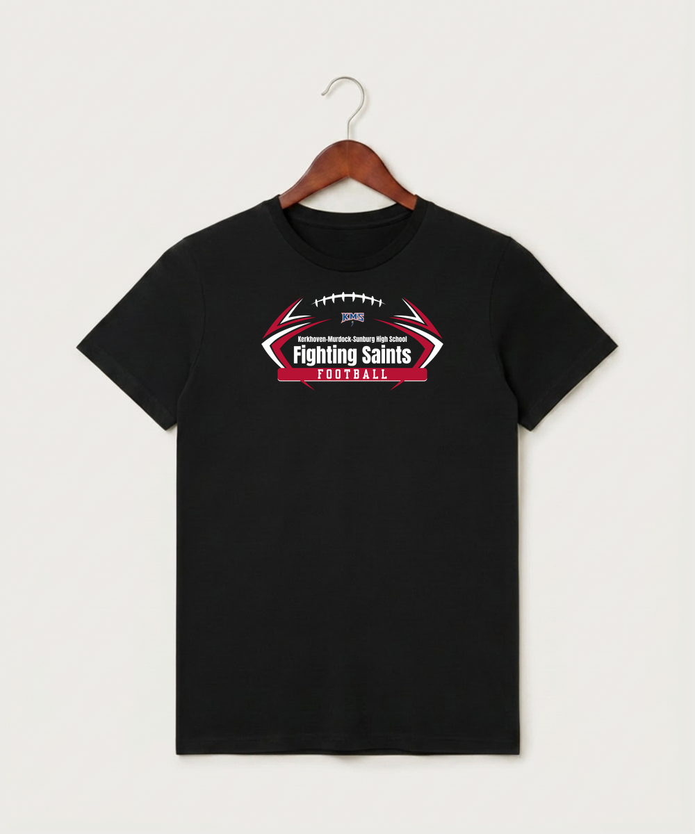 Kerkhoven-Murdock-Sunburg High School Football (Boys) - Black T-Shirt - Full Front