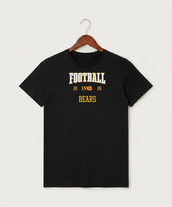 Lake of the Woods High School Football (Boys) - Black T-Shirt - Full Front