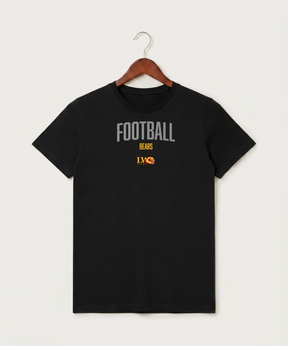 Lake of the Woods High School Football (Boys) - Black T-Shirt - Full Front