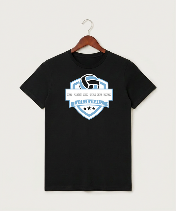 Long Prairie Grey Eagle High School Volleyball (Girls) - Black T-Shirt - Full Front