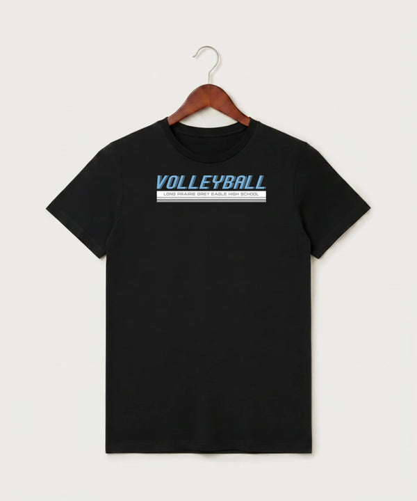 Long Prairie Grey Eagle High School Volleyball (Girls) - Black T-Shirt - Full Front
