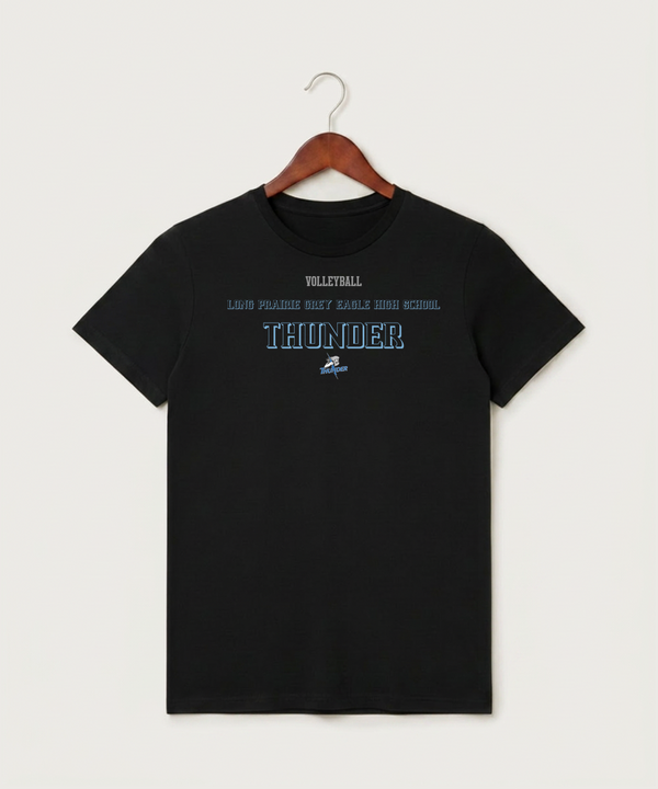 Long Prairie Grey Eagle High School Volleyball (Girls) - Black T-Shirt - Full Front