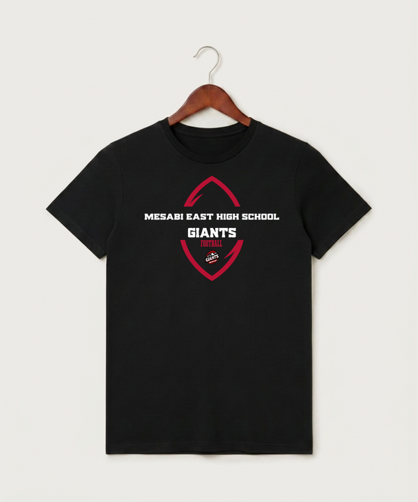 Mesabi East High School Football (Boys) - Black T-Shirt - Full Front