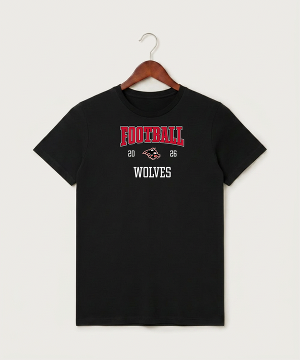 Milaca High School Football (Boys) - Black T-Shirt - Full Front