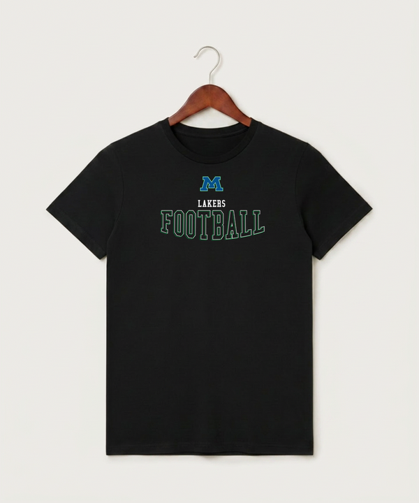 Minnewaska Area High School Football (Boys) - Black T-Shirt - Full Front